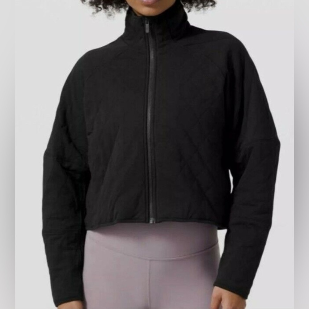 Lululemon Reversible Quilted Jacket Cropped Black Full Zip Small